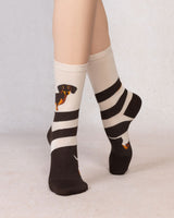 Chaussettes teckel Brun