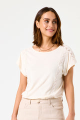 T-SHIRT insertion de dentelle Garcia