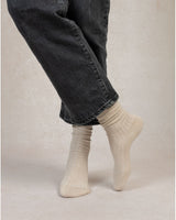 Chaussettes Lurex à cotes Bleu foret