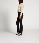 Jeans coupe droite Infinite à taille haute noir Silver