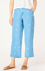PANTALONS denim léger brodé Dex