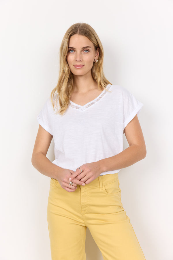 T-SHIRT blanc fantaisie au col Soya Concept