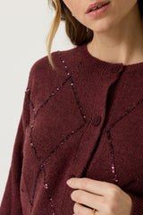 CARDIGAN CARREAUX SCINTILLANTS