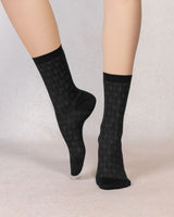Chaussettes soie ecailles Noir