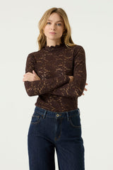 T-SHIRTS dentelle brune Garcia