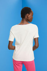 T-shirt à encolure en V à fleurs Esprit