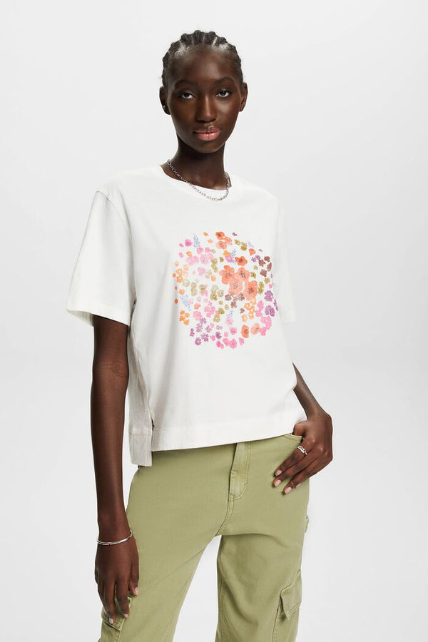 T-shirt à imprimé de fleurs Esprit
