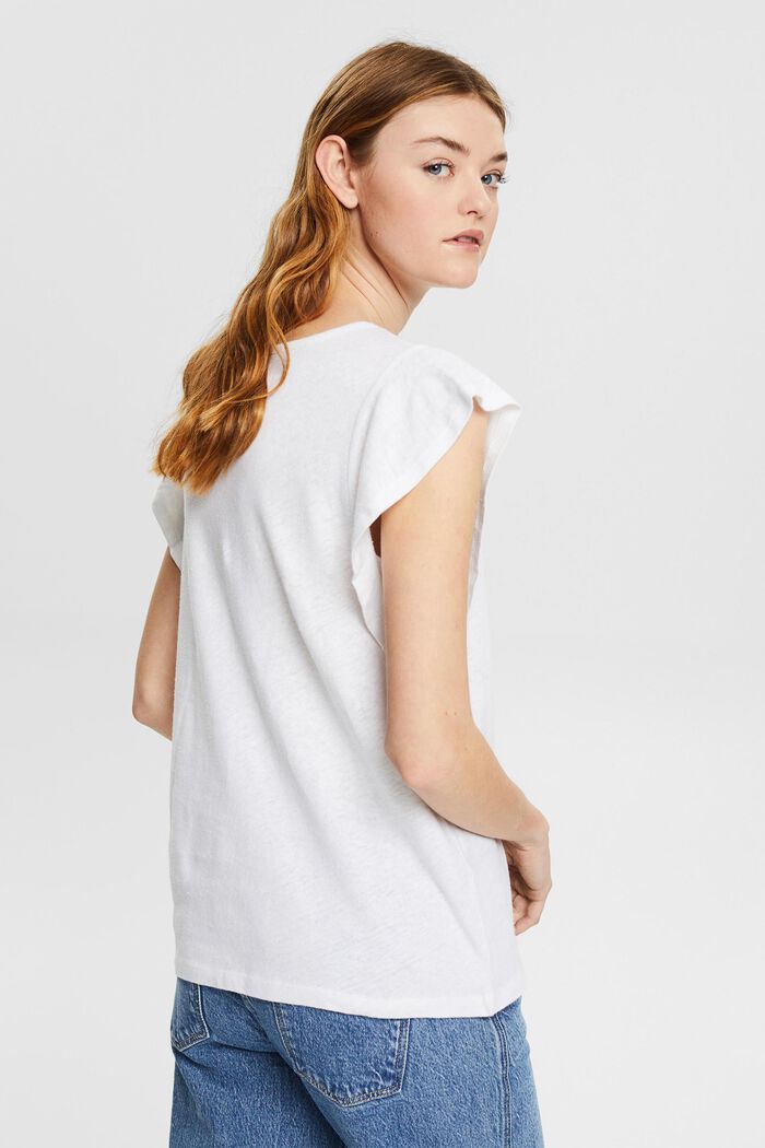 T-shirt en lin imprimé Esprit