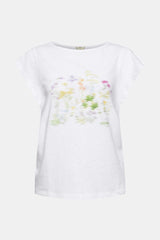 T-shirt en lin imprimé Esprit