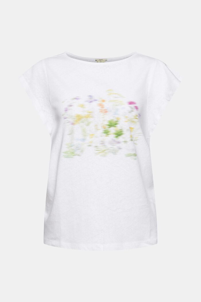 T-shirt en lin imprimé Esprit