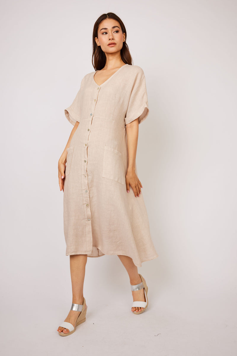 Robe à boutons Pistache