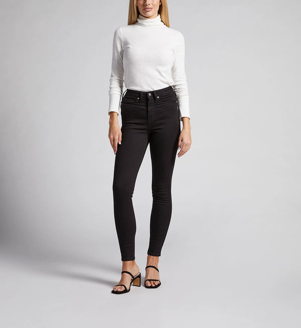 Jeans coupe skinny Infinite à taille haute noir Silver