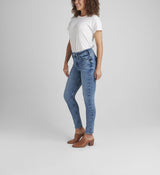 Jeans coupe skinny Infinite à taille haute pâle Silver