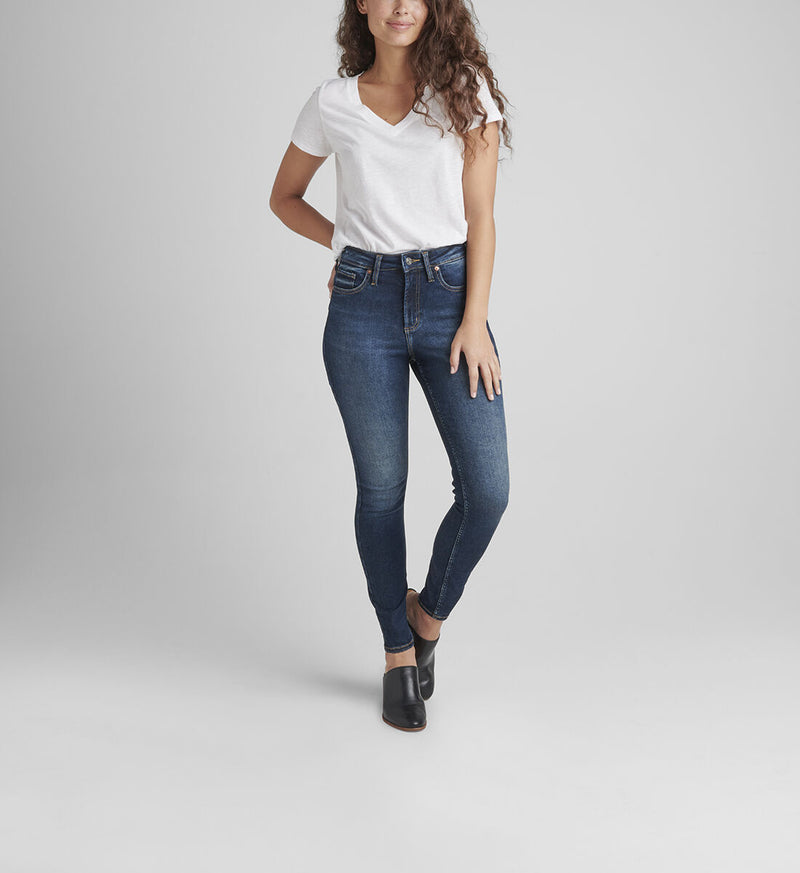 Jeans coupe skinny Infinite à taille haute indigo Silver