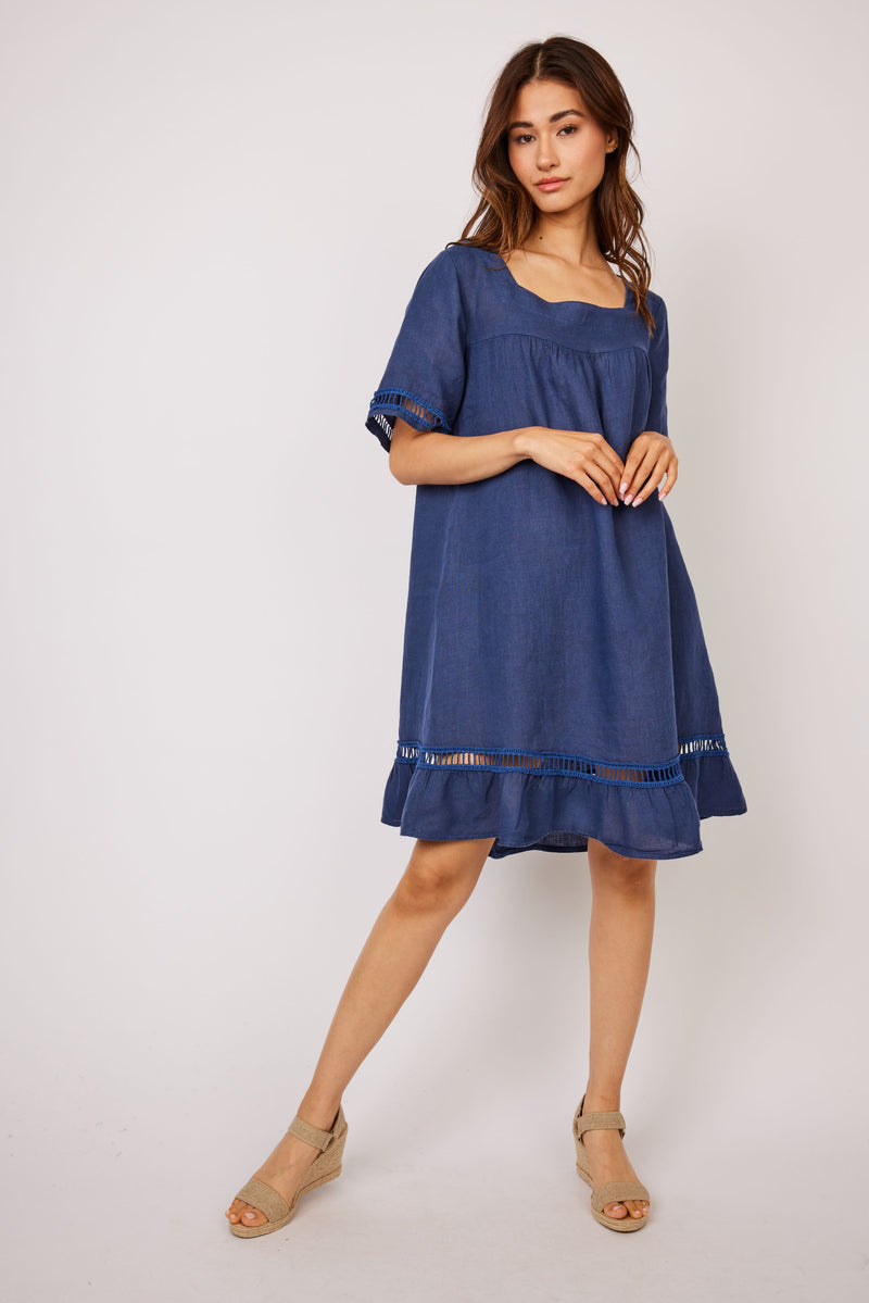 Robe à col carré Pistache