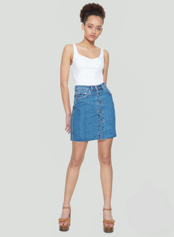 Jupe à taille haute en denim Dex